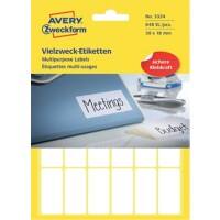 AVERY Zweckform Universaletiketten 3324 Weiß 38 x 18 mm 27 Blatt à 24 Etiketten