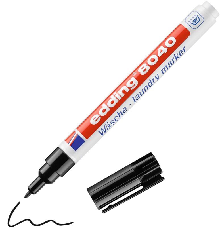 edding 8040 Permanent Wäschemarker Schwarz Fein Rundspitze 1 mm