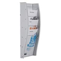 Styro styrodisplay A5 Wandprospekthalter Wandmontiert Hellgrau 128-350.02801 20,9 x 10,4 x 57,7 cm