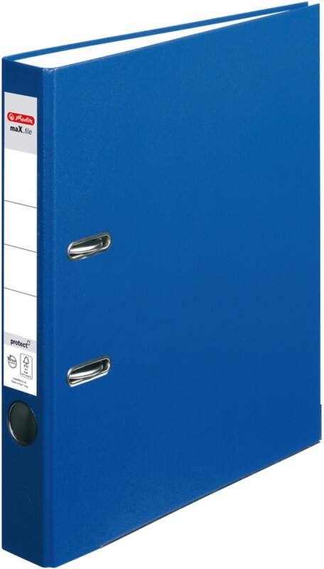 herlitz maX.file protect Ordner Schmal A4 50 mm Blau 2 Ringe 5450408 Kunststoff Texturiert Hochformat