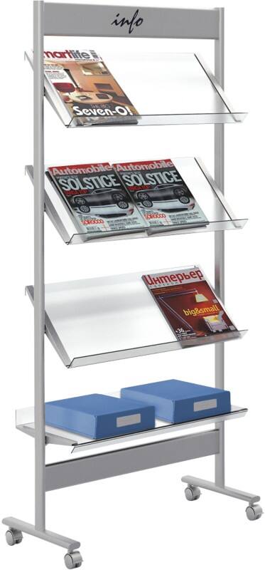 Kerkmann Ecoline A4 Prospektständer Silber 6313 730 (B) x 310 (T) x 1.600 (H) mm