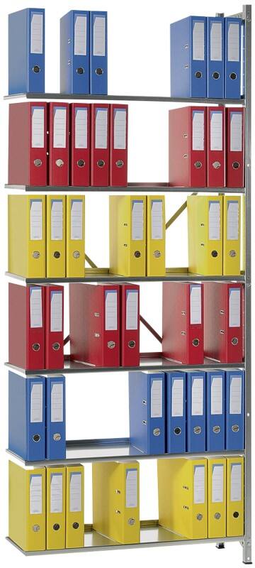 Manuflex Regalsystem 12 Fachböden Stahl 960 x 615 x 2.250 mm Silber