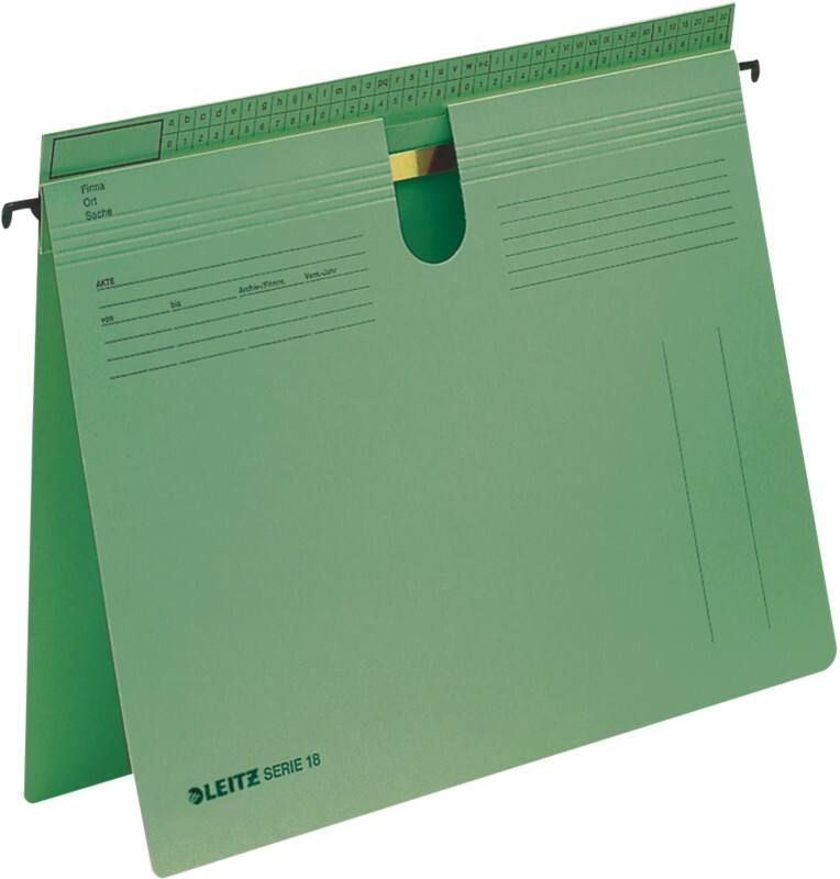Leitz Series 18 Hängehefter A4 250 g/m² Grün Blauer Engel UZ14b (Recyclingpapier Schreibwaren), Anteil recycelter Pappkarton 100%