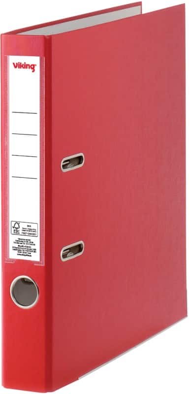 Viking Schmal Ordner A4 50 mm Rot 2 Ringe Pappkarton, PP (Polypropylen) Matt Hochformat