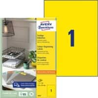 AVERY Zweckform Etiketten 3473 Selbsthaftend A4 Gelb 210 x 297 mm 100 Blatt à 1 Etiketten