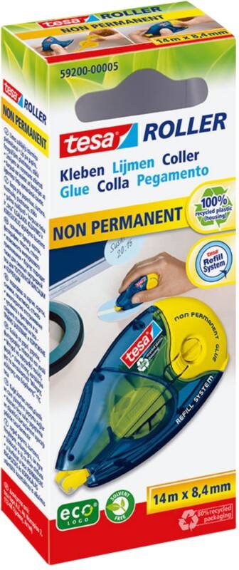 tesa tesaroller non-permanent Kleberoller Non-permanent 8,4 mm x 14 m Nachfüllbar 59200-00005-06 14 m