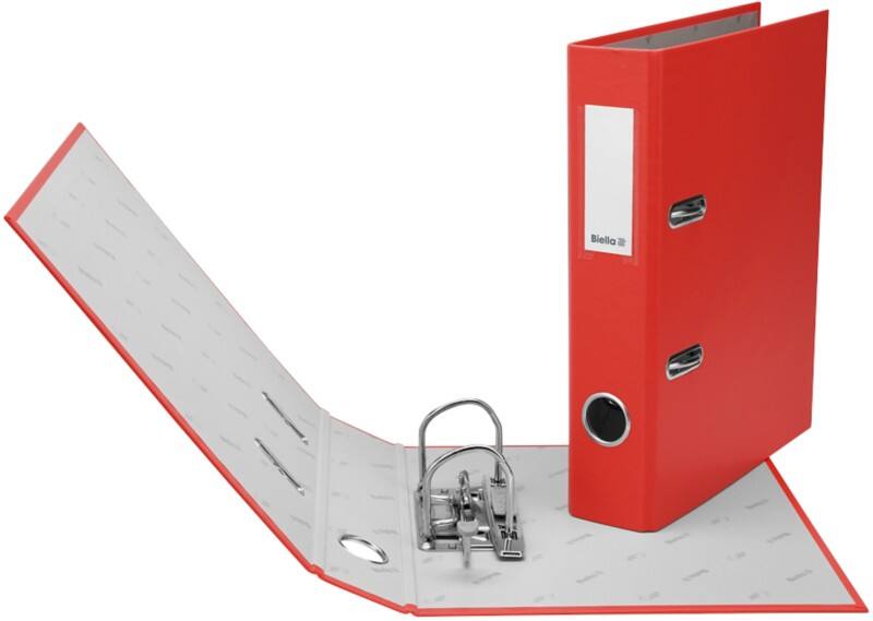 Biella Plasti-Color Schmal Ordner A5 40 mm Rot 2 Ringe 10750445U Kunststoff Hochformat