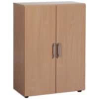 Geramoebel Speed Office Flügeltürenschrank ABS (Acrylnitril-Butadien-Styrol), Spanplatte 2 Fachböden 800 x 420 x 1.104 mm Buche Braun