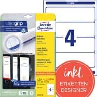 AVERY Zweckform ultragrip Ordneretiketten L4761-25 Selbsthaftend A4 Weiß 6,1 x 19,2 cm 30 Blatt à 4 Etiketten