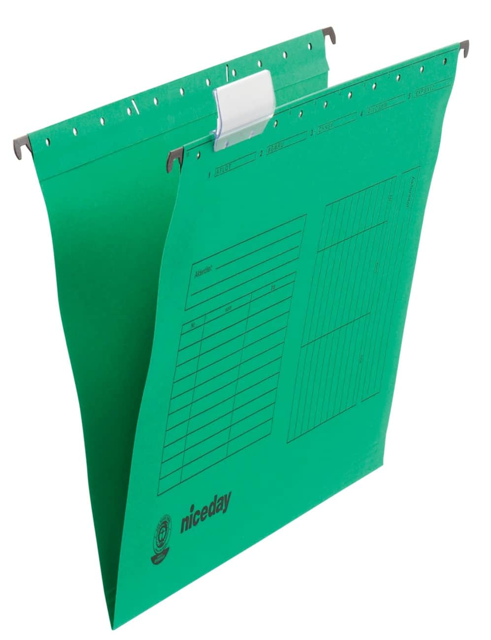 Niceday Hängemappenen DIN A4 Grün Recycling-Kraftkarton 5 Stück