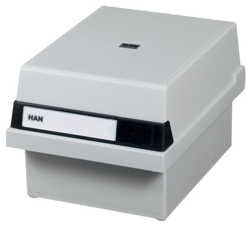 HAN Tischkarteikasten DIN A6 800 Karten Lichtgrau 17,7 x 25 x 14 cm