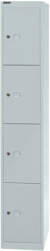 Bisley Metall Schließfach 4 Türen 1 abteile Schlüssel 305 x 457 x 1.802 mm Hellgrau