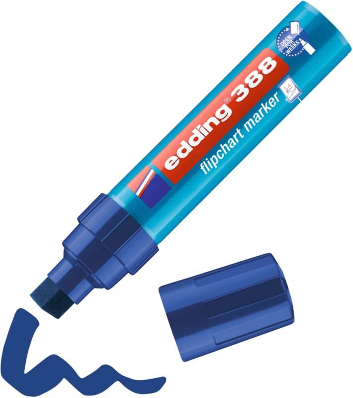 edding 388 Flipchart-Marker  Extra Breit Keilspitze 4 - 12 mm Blau Wasserbeständig