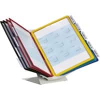 DURABLE Vario Pro Sichttafelsystem 10 Flächen A4 Montage am Schreibtisch, Wandmontage Stahlblech Transparent