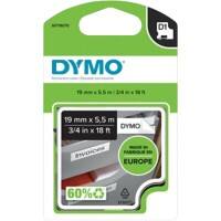 Dymo D1 S0718070 / 16960 Authentic Polyester Schriftband Selbstklebend Schwarzer Druck auf Weiß 19 mm x 5.5m