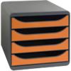 Exacompta Schubladenbox Classic 310788D Schwarz, Orange 34,7 x 26,7 x 27,8 cm