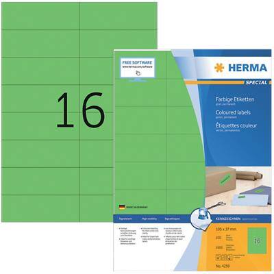 HERMA 4259 Multifunktionsetiketten SuperPrint Grün Rechteckig 1600 Etiketten pro Packung
