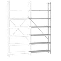 Manuflex Regalsystem 7 Fachböden Stahl 930 x 300 x 2.250 mm Silber