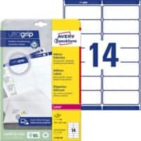 AVERY Zweckform Abziehhilfe QuickPEEL,ultragrip Adressetiketten L7163-40 Selbsthaftend A4 Weiß 99,1 x 38,1 mm 14 Blatt à 40 Etiketten