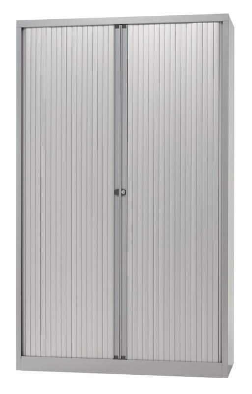 Bisley Rollcontainer-Schrank Kunststoff, Stahl 4 Fachböden abschließbar 1.200 x 430 x 1.980 mm Silber