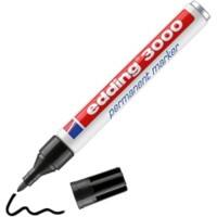 edding 3000 Permanentmarker Mittel Rundspitze 3 mm Schwarz Nachfüllbar Wasserbeständig