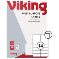 Viking Universaletiketten Selbsthaftend 105 x 42,3 mm Weiß 100 Blatt mit 14 Etiketten