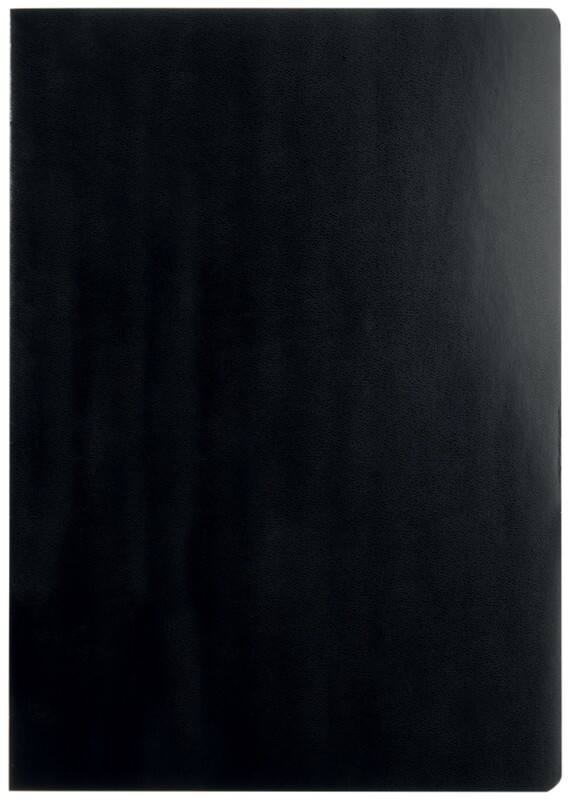 Ursus Style Notizbuch DIN A4 Kariert Geleimt Wachsgewebe Schwarz Nicht perforiert 144 Seiten 72 Blatt