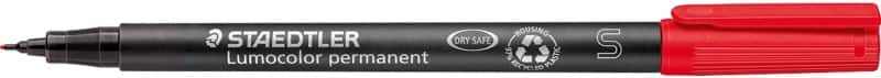 STAEDTLER Lumocolor Universal 313 Marker Recycled Extra Fein Rundspitze 0.4 mm Rot Nachfüllbar 10 Stück