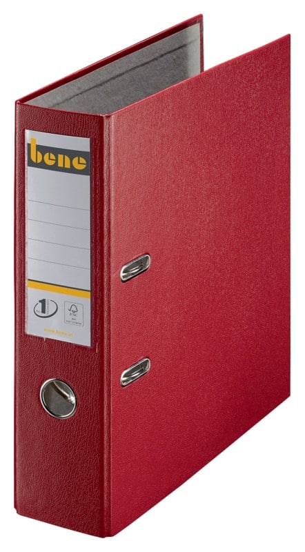 Bene No.1 Ordner A4 80mm Rot 2R PP Hochformat
