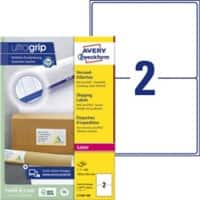 AVERY Zweckform Abziehhilfe QuickPEEL,ultragrip Versandetiketten L7168-100 Selbsthaftend A4 Weiß 199,6 x 143,5 mm 100 Blatt à 2 Etiketten