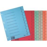 Bene Trend 1 bis 10 Trennblätter DIN A4 Farbig Sortiert 10-teilig Pappkarton 6 Löcher 100 Stück