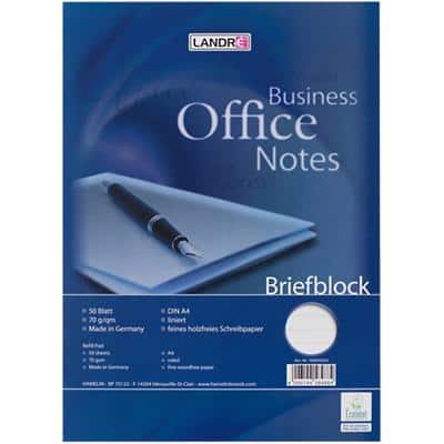 LANDRÉ Office A4 Oben gebunden Blau Pappcover Notizblock liniert 50 Blatt