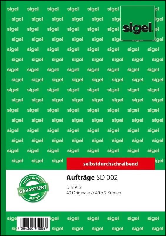 Sigel Auftragsbuch selbstdurchschreibend DIN A5 40 Blatt