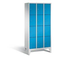 C+P Fächerschrank Lichtgrau, Lichtblau 12 Fächer 900 x 500 x 1.850 mm