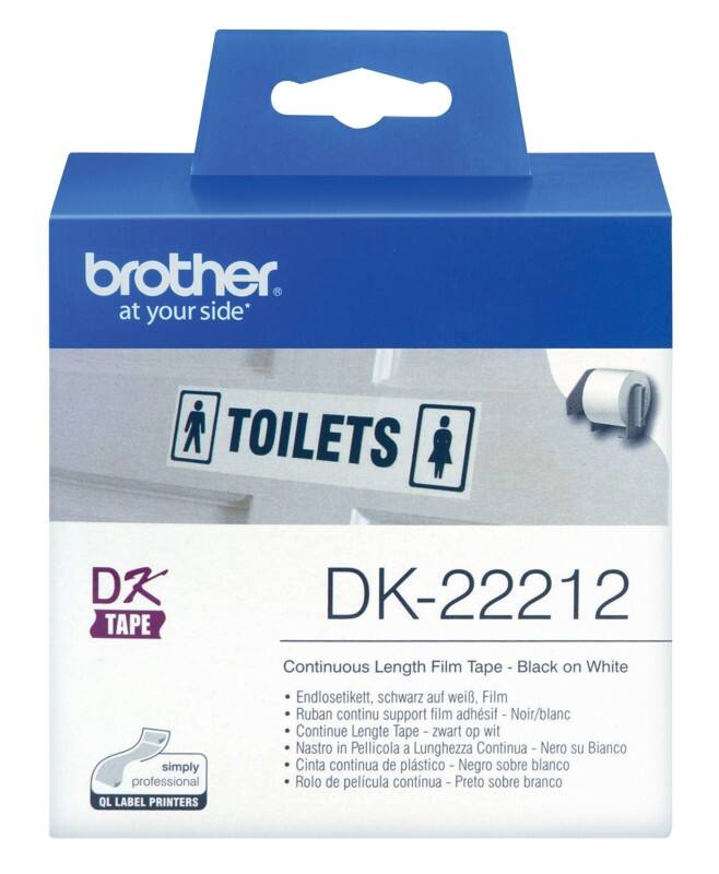 Brother QL Etikettenrolle Authentisch DK-22212 DK-22212 Haftend Schwarz auf Weiß 62 x 62 mm  15 m 