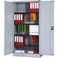 Realspace Flügeltürenschrank Silber 920 x 420 x 1.950 mm