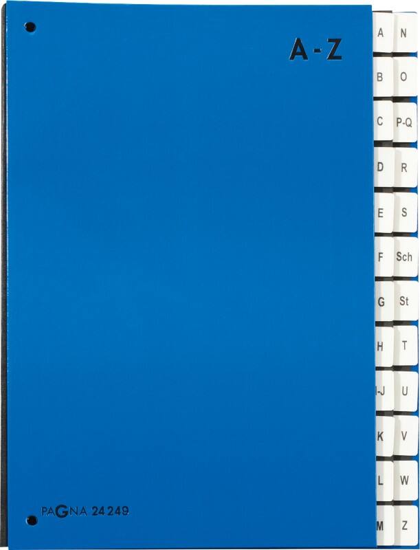 PAGNA Pultordner Blau A4 Hartpappe A - Z Blau