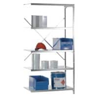 Manuflex Anbauregal 5 Fachböden Stahl 1.000 x 500 x 2.000 mm Silber