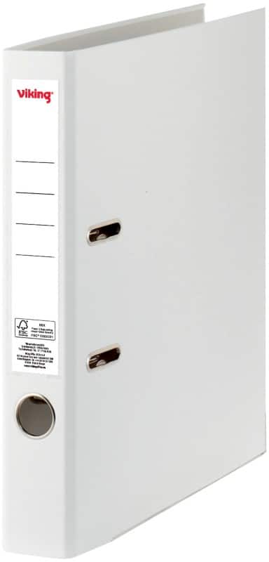 Viking Premium Schmal Ordner A4 50 mm Weiß 2 Ringe Kunststoff Matt Hochformat