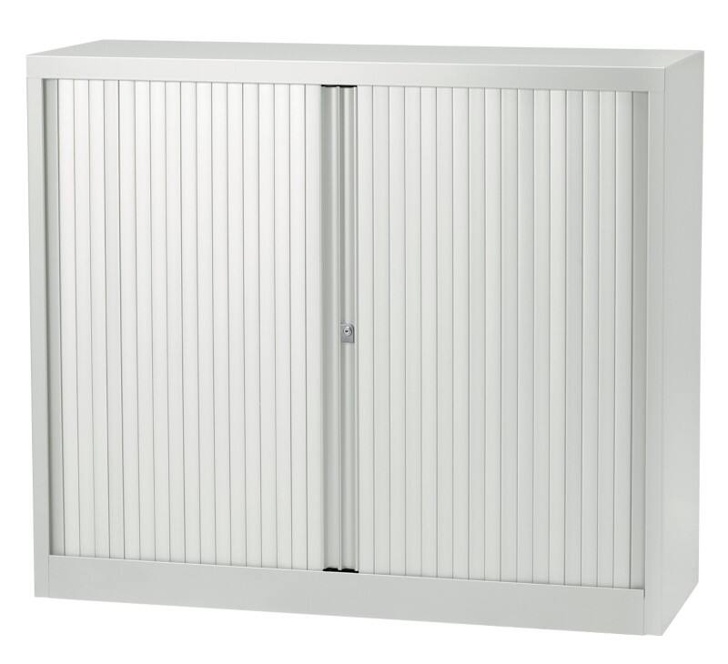 Bisley Rollcontainer-Schrank Kunststoff, Stahl 2 Fachböden abschließbar 1.200 x 430 x 1.030 mm Hellgrau