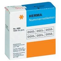 HERMA 4886 Nummernetiketten 0-999 Doppelt Selbstklebend Rot 10 x 22 mm Rechteckig 2000 Etiketten pro Packung