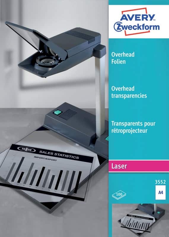 AVERY Zweckform OHP-Folien 3552 Transparent A4 100 Blatt