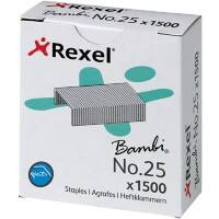 Rexel Bambi Heftklammern ACCO5020 Verzinkter Stahl Silber 1500 Stück