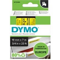 Dymo D1 S0720880 / 45808 Authentic Schriftband Selbstklebend Schwarzer Druck auf Gelb 19 mm x 7m