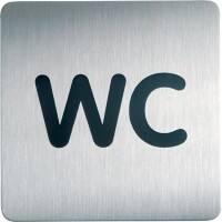 DURABLE Picto Schild WC Zum Ankleben Edelstahl 15 x 15 cm