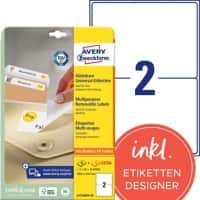 AVERY Zweckform Wiederablösbare Etiketten L4734REV-25 Weiß A4 199,6 x 143,5 mm 30 Blatt à 2 Etiketten