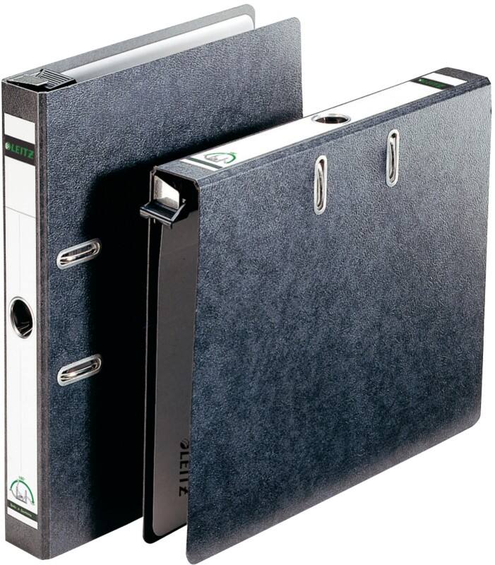 Leitz 180° Schmal Hängeordner A4 50 mm Schwarz 2 Ringe 1822 Hartpappe Wolkenmarmor Hochformat Recycled
