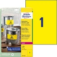 AVERY Zweckform L6111-20 Wetterfeste Etiketten A4 Gelb 210 x 297 mm 20 Blatt à 1 Etiketten