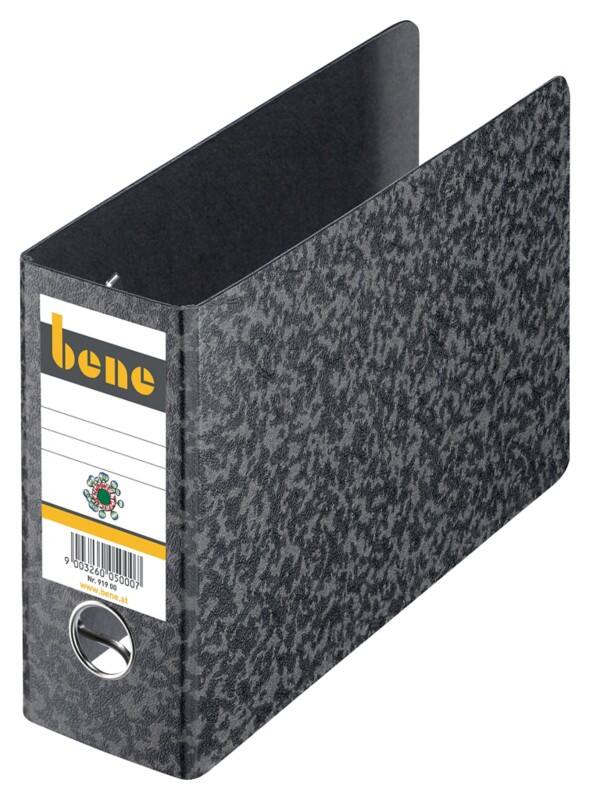 Bene Ordner Breit A5 75 mm Schwarz 2 Ringe 91900 Pappkarton Querformat
