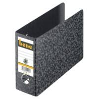 Bene Ordner A5 75 mm Schwarz 2 Ringe 91900 Hartpappe Wolkenmarmor Querformat